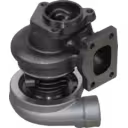 Top view of T250-02 turbocharger showing actuator spring mechanism