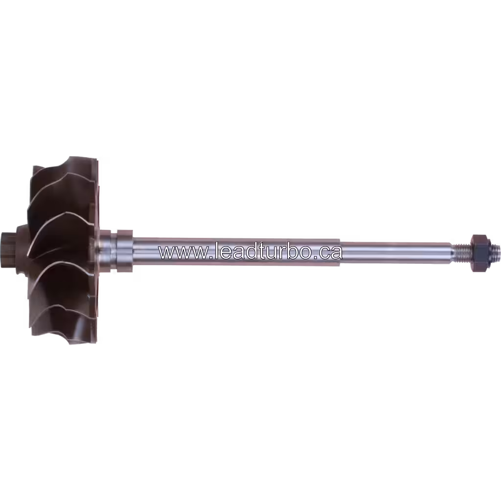 K36-87-01 TW J96 Turbine Wheel front view with shaft
