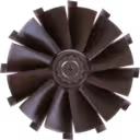 Top view of K36-87-01 TW J96 Turbine Wheel blades