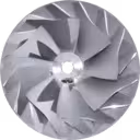 Roue de compresseur J96 3536444, design à aubes radiales et moyeu central, vue en 45 degrés