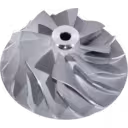 Roue de compresseur 3536444 pour turbo J96, vue de dessus, finition métallique argentée