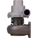 0R6599 S2ES083 turbocharger front view with silver compressor housing