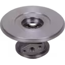 Side view of HX40W bearing housing showing mounting bracket and threaded holes