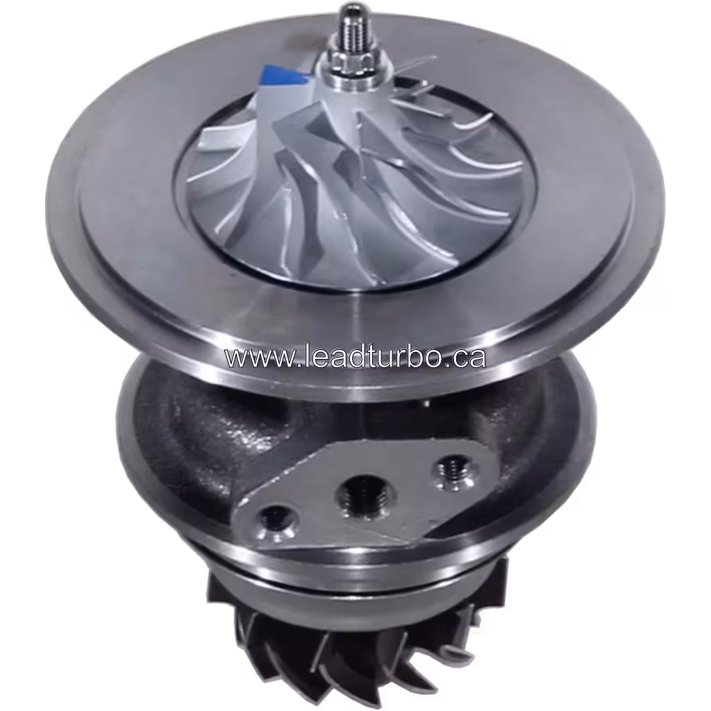 Vue de dessus à 45 degrés du Core 3593410 avec roue turbine et compresseur