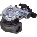 Vue de face du turbocompresseur Toyota 1KD avec logement d'échappement