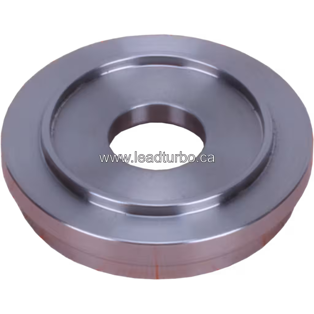 Top view of CUMMINS QSL turbo oil seal plate showing concentric grooves