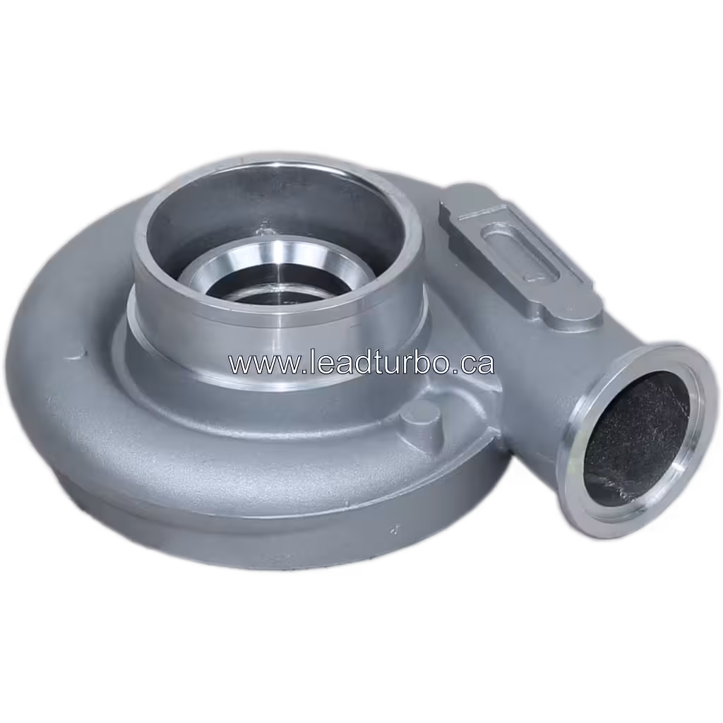 Vue de la loge de compresseur en aluminium pour moteur Cummins B Series