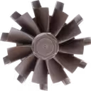 Top view of 441064-0002 turbine wheel showing radial blade arrangement