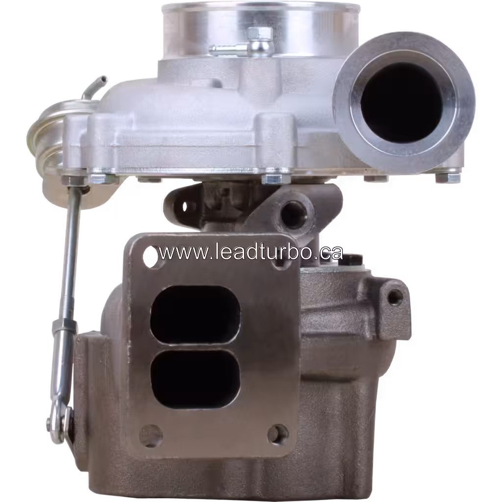 53279887120 K27 Turbocharger front view with silver compressor housing