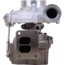 53279887120 K27 Turbocharger front view with silver compressor housing