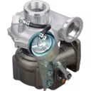 Vue 45 degrés du turbocompresseur K04-2072DCBHA 5 82 avec lignes de refroidissement