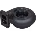 Bottom 45-degree view of 408102-0022 cast turbine housing for Volvo TD60 Deutz