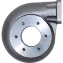 Front view of 408102-0022 turbine housing with six-hole compressor flange