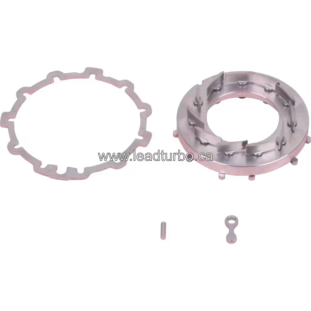 J96 turbocharger nozzle ring with protruding studs and gasket