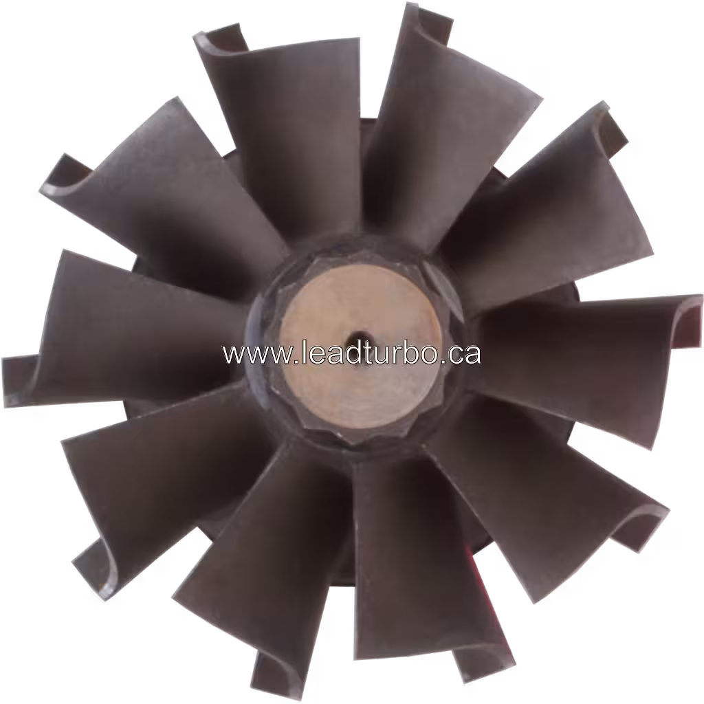 Roue de turbine 317877 TW S200S017 vue de face avec aubes courbées