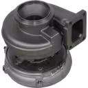 Detroit Diesel Series 60 turbocharger bottom view showing mounting flange