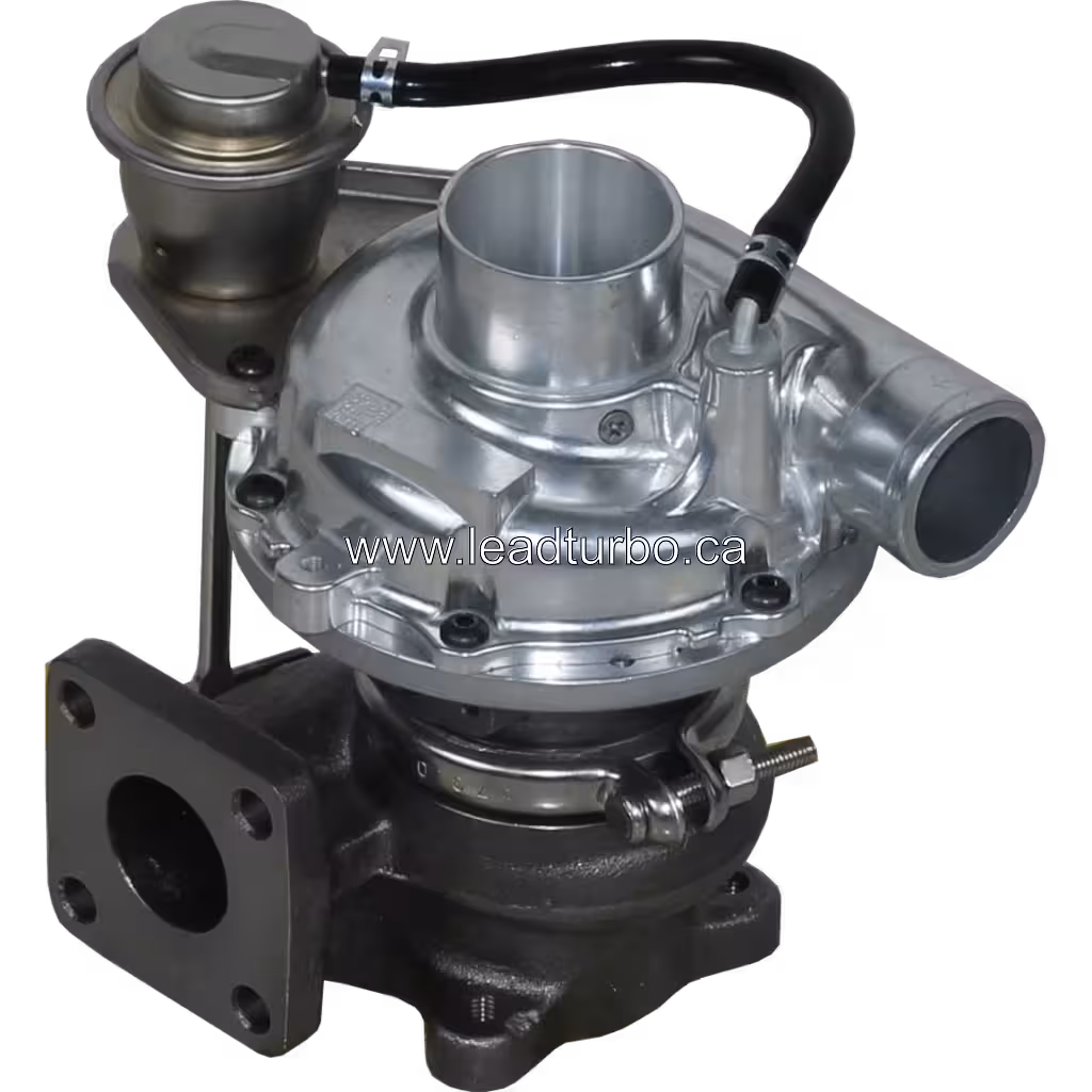 Vue du turbocompresseur Shibuura AS11 avec bride carrée et collier V-band