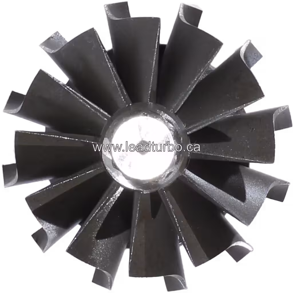 Roue de turbine TD05H-12B 6 vue de dessus avec pales incurvées