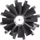 Roue de turbine TD05H-12B 6 vue de dessus avec pales incurvées