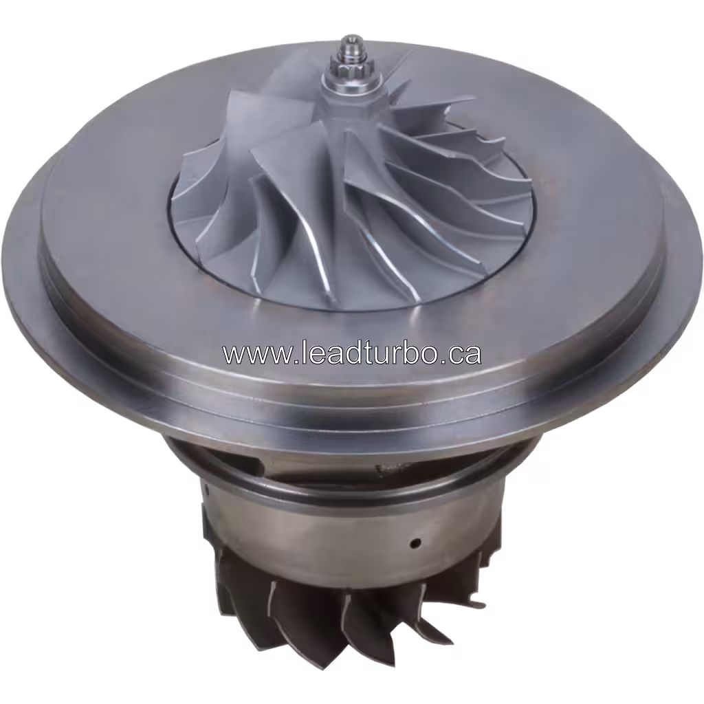 CAT C11 turbocharger core assembly top view showing metallic housing