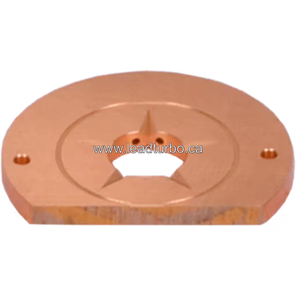 Copper-colored circular thrust bearing with star cutout