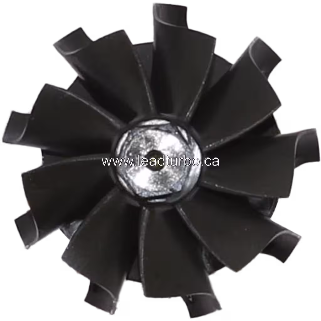 Close-up of turbine wheel blade design