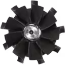 Close-up of turbine wheel blade design