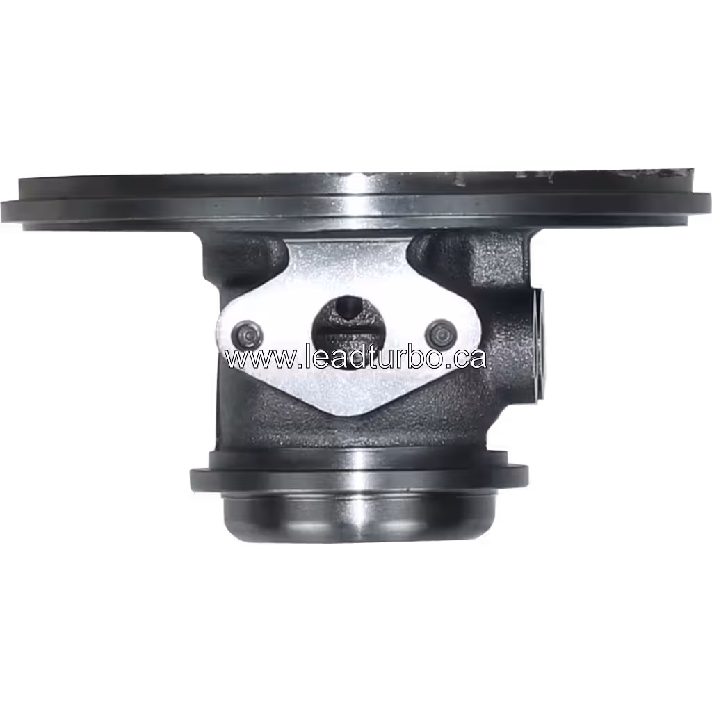 VA850013 BH turbocharger bearing housing front view with mounting bracket