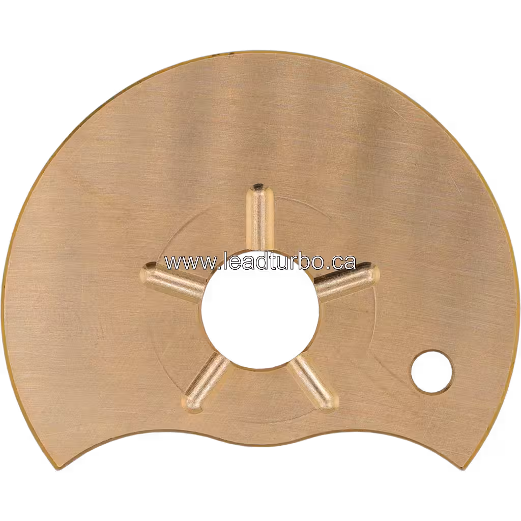 Turbocharger part with circular and oblong mounting holes