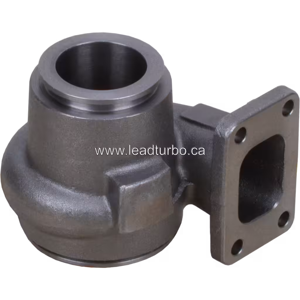 Vue de dessus de la turbine housing Komatsu PC120-6 avec ouverture pour roue turbine