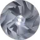 Silver metallic turbocharger compressor wheel with spiral blades