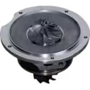 Vue de dessus du core de turbocompresseur RHF5-64006P15NHBRL3930CEZ avec ailettes de refroidissement