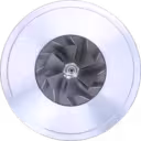 408105-0307 T04E17 turbocharger core front view with silver compressor wheel