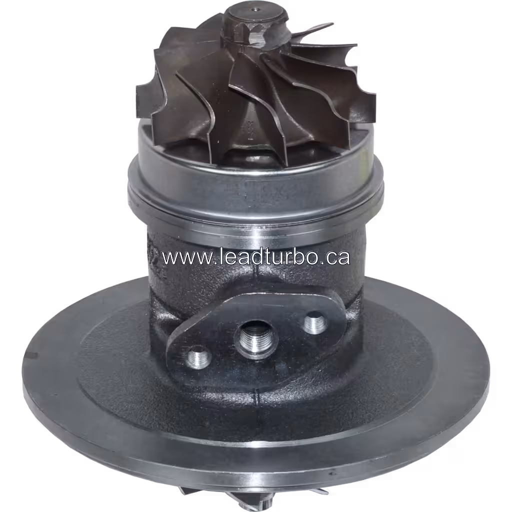 Bottom view of FOR 4951032 core displaying turbine wheel and mounting bracket