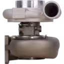 Vue avant du turbocompresseur 49188-01822 avec carter compresseur argenté