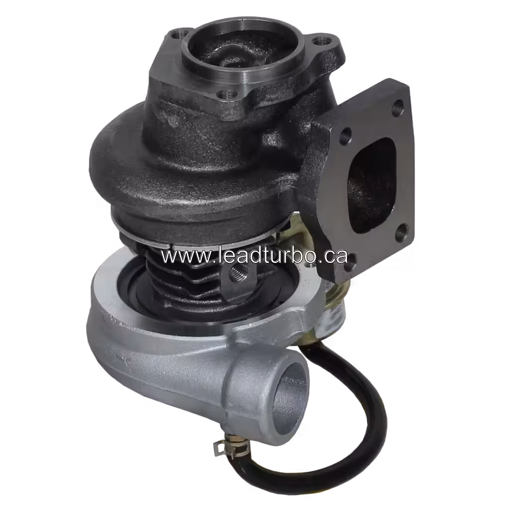 452181-0001 turbocharger bottom view with mechanical actuator related hardware