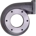 Turbine housing 3524748-cast H1E avec flange à deux ports, vue de face