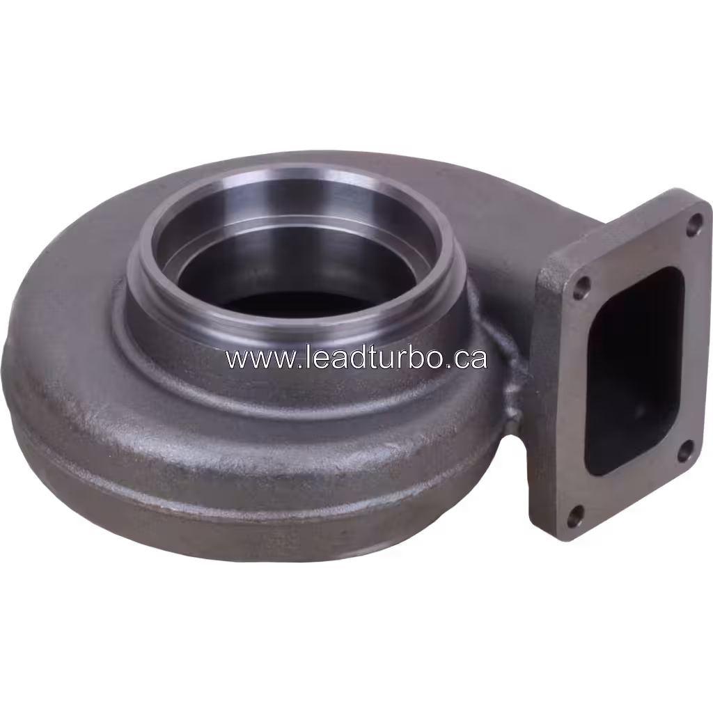 178498 turbine housing top 45-degree view with rectangular exhaust flange