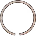 Bague de piston métallique pour turbo J96 709836-0004 PRC vue de 45 degrés