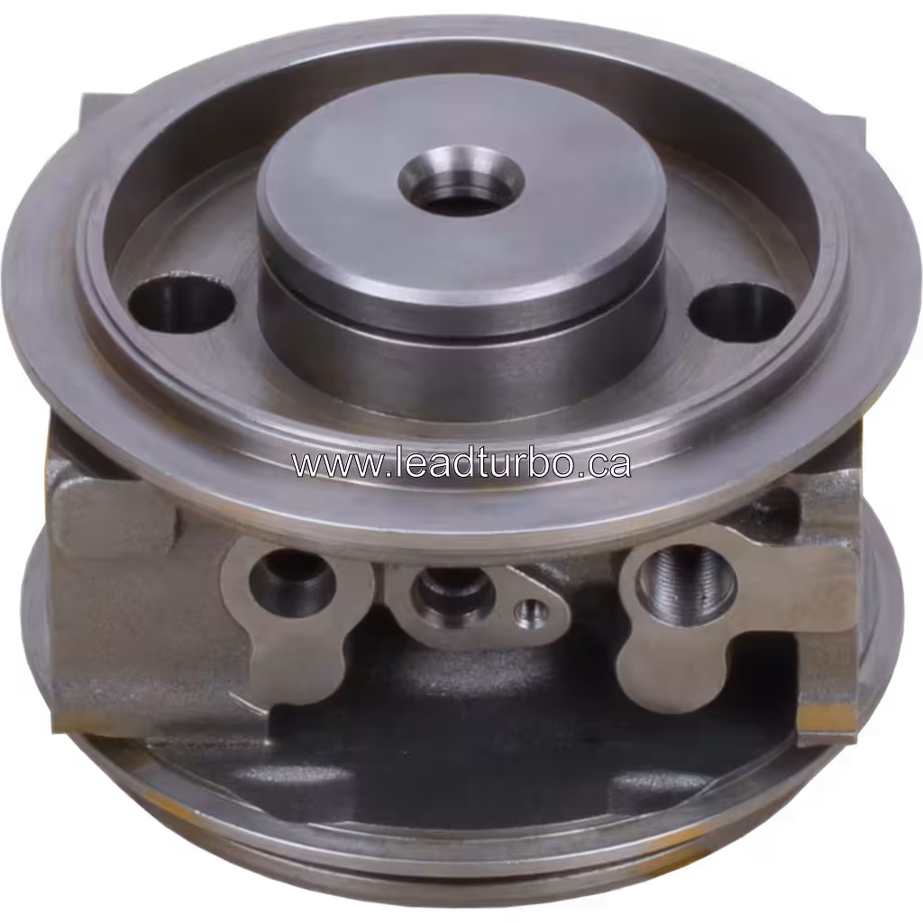 Vue de dessous du bearing housing J96 avec ports filetés