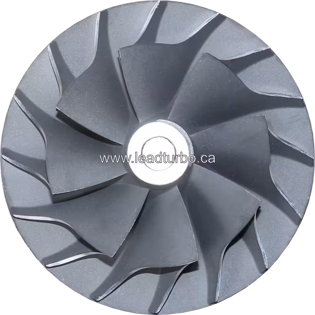 Détail de la roue de compresseur en aluminium