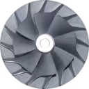 Détail de la roue de compresseur en aluminium
