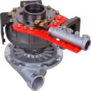 Turbo S1760-E0M10 avec carter turbine gris foncé et écrous hexagonaux dorés