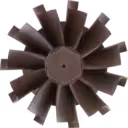 Top view of J96 turbine wheel showing hexagonal hub and threaded shaft end