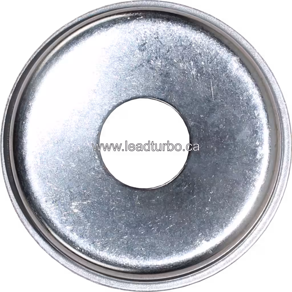 Top view of J96 turbo heat shield FOR 14879880000 HS showing central cutout