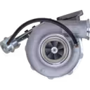 Turbocharger mounting flange and actuator bracket