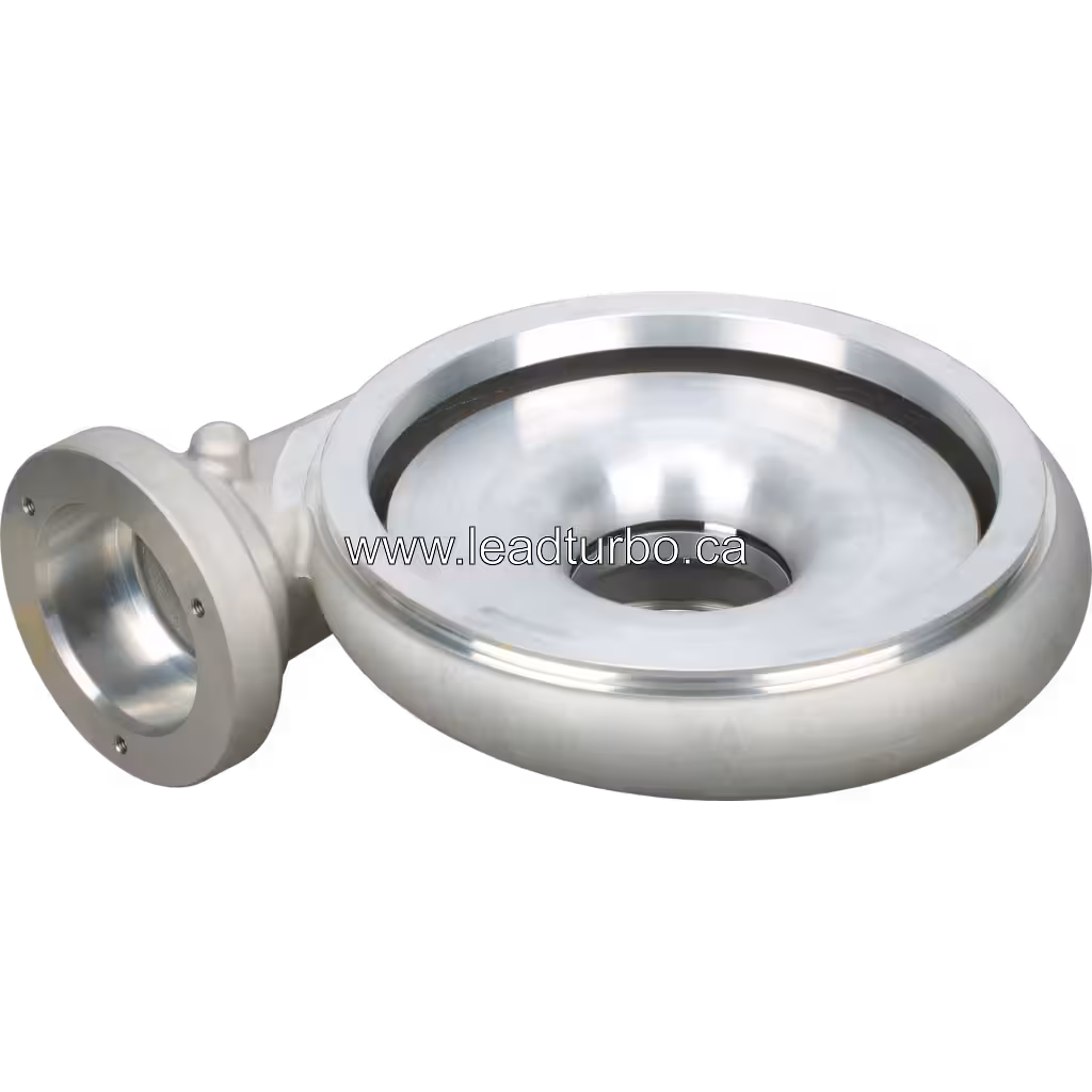 Boîtier de compresseur HX82 vue de bas 45 degrés avec canal spiralé