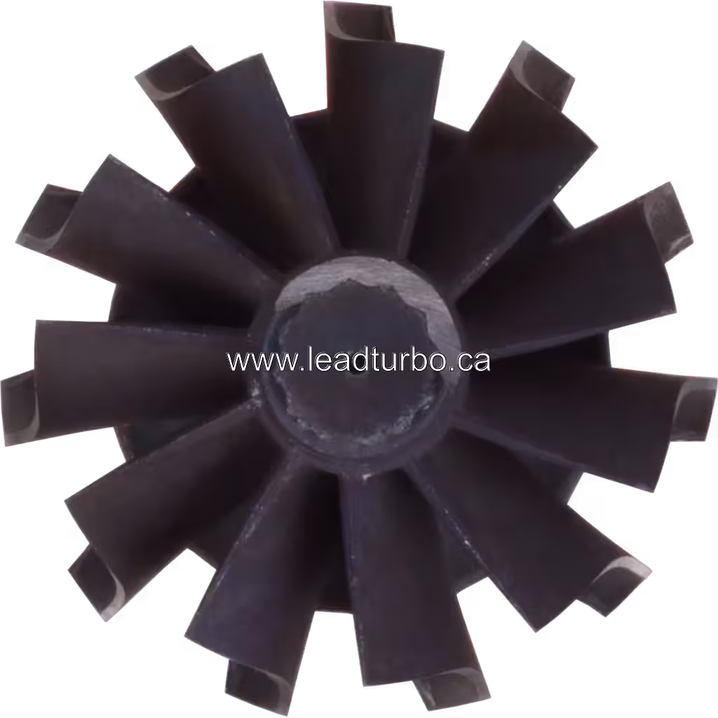 Vue de dessus des aubes de la roue turbine S3BSL120