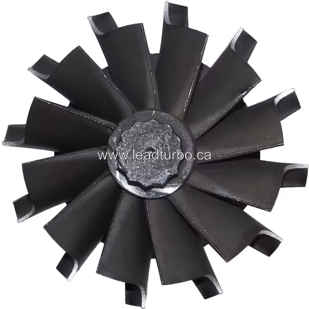 Top view of 158396 turbine wheel assembly with hexagonal fastener