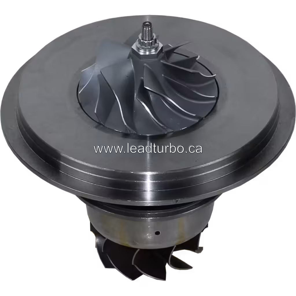 Vue de dessus du core de turbocompresseur 712402-5008 montrant la roue compresseur et le carter